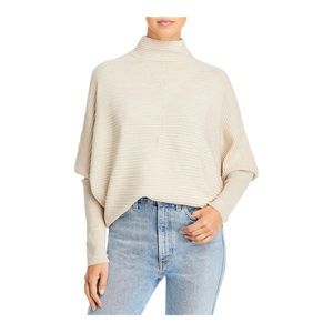 FRENCH CONNECTION Soft Mock Neck Dolman Sleeve Sweater Oatmeal Size Medium